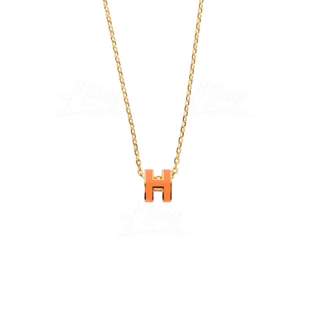 18K Hermes Mini Pop Orange Necklace