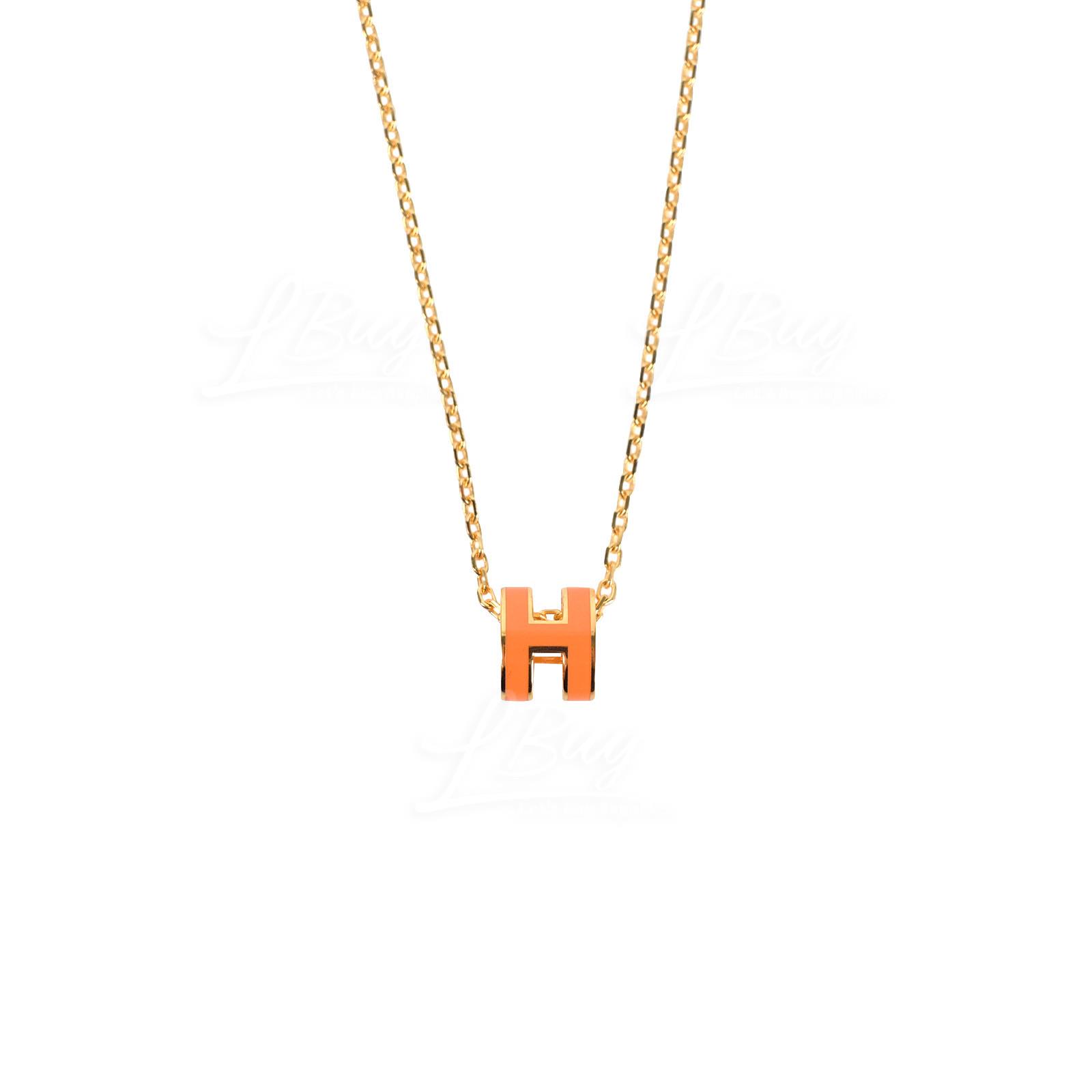18K Hermes Mini Pop Orange Necklace