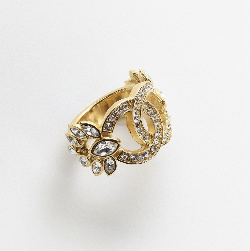 18K Chanel Flower Crystals Ring