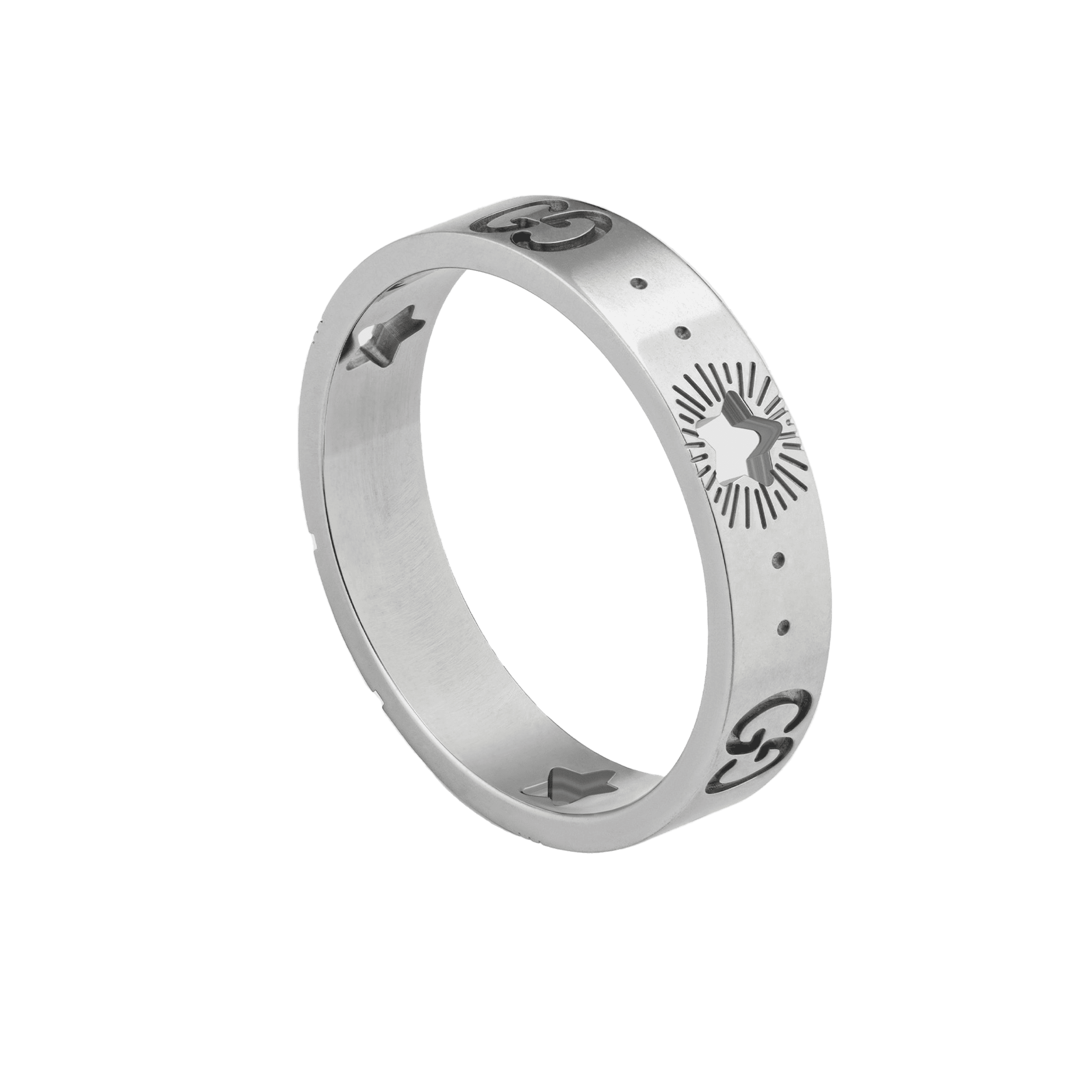 18K Gucci Double White Gold Ring