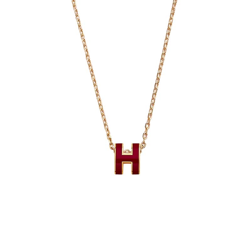 18K Hermes Mini Pop Red Necklace