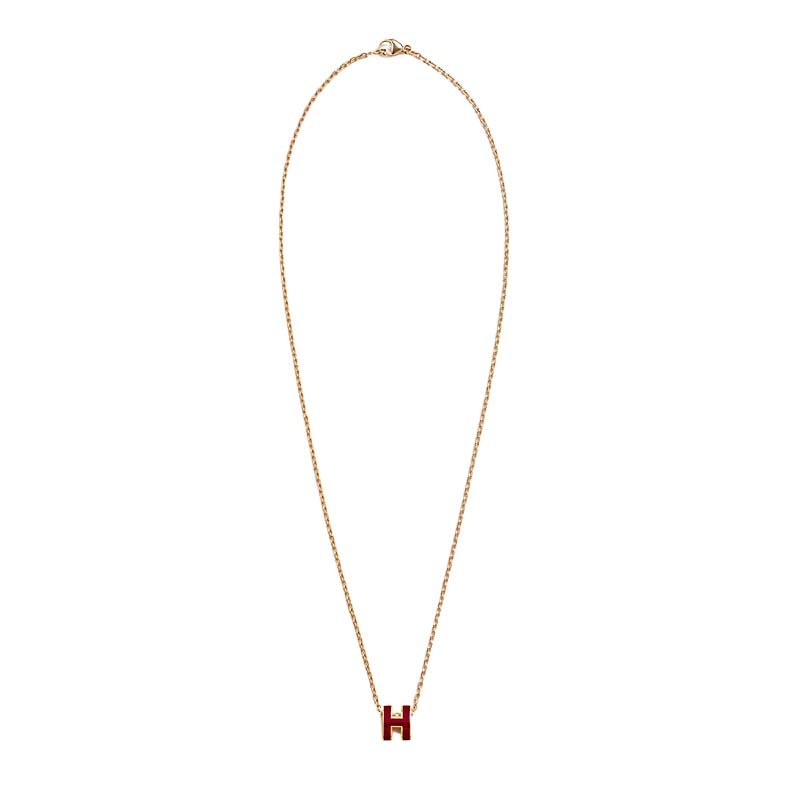 18K Hermes Mini Pop Red Necklace
