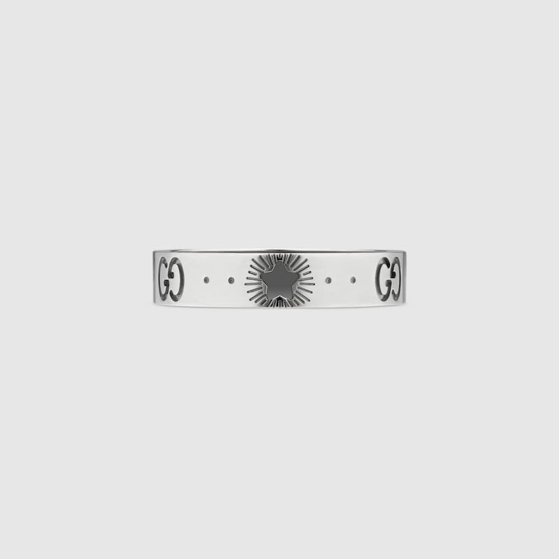 18K Gucci Double White Gold Ring
