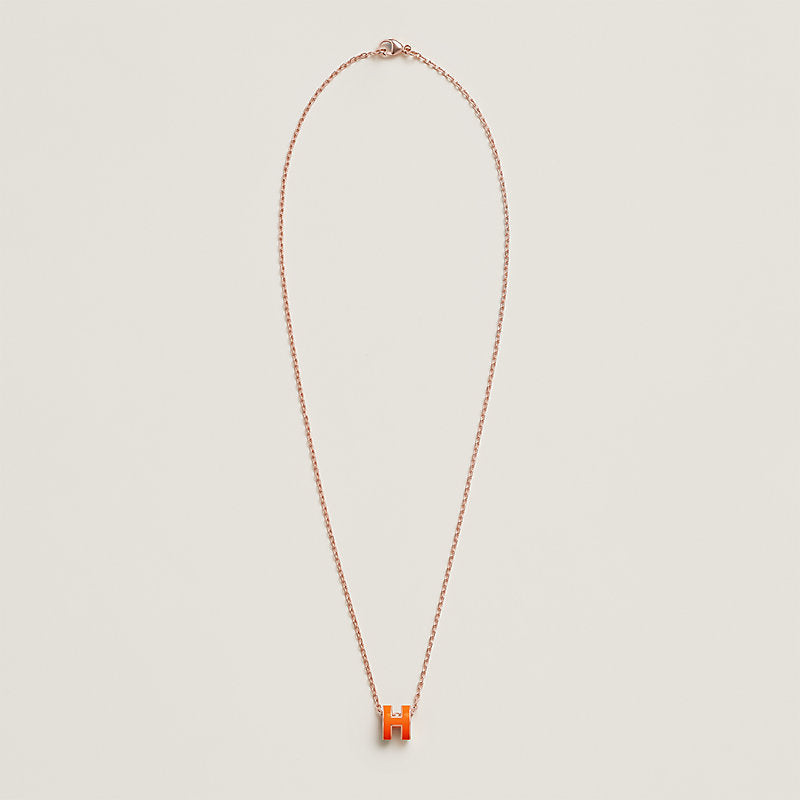 18K Hermes Mini Pop Orange Necklace