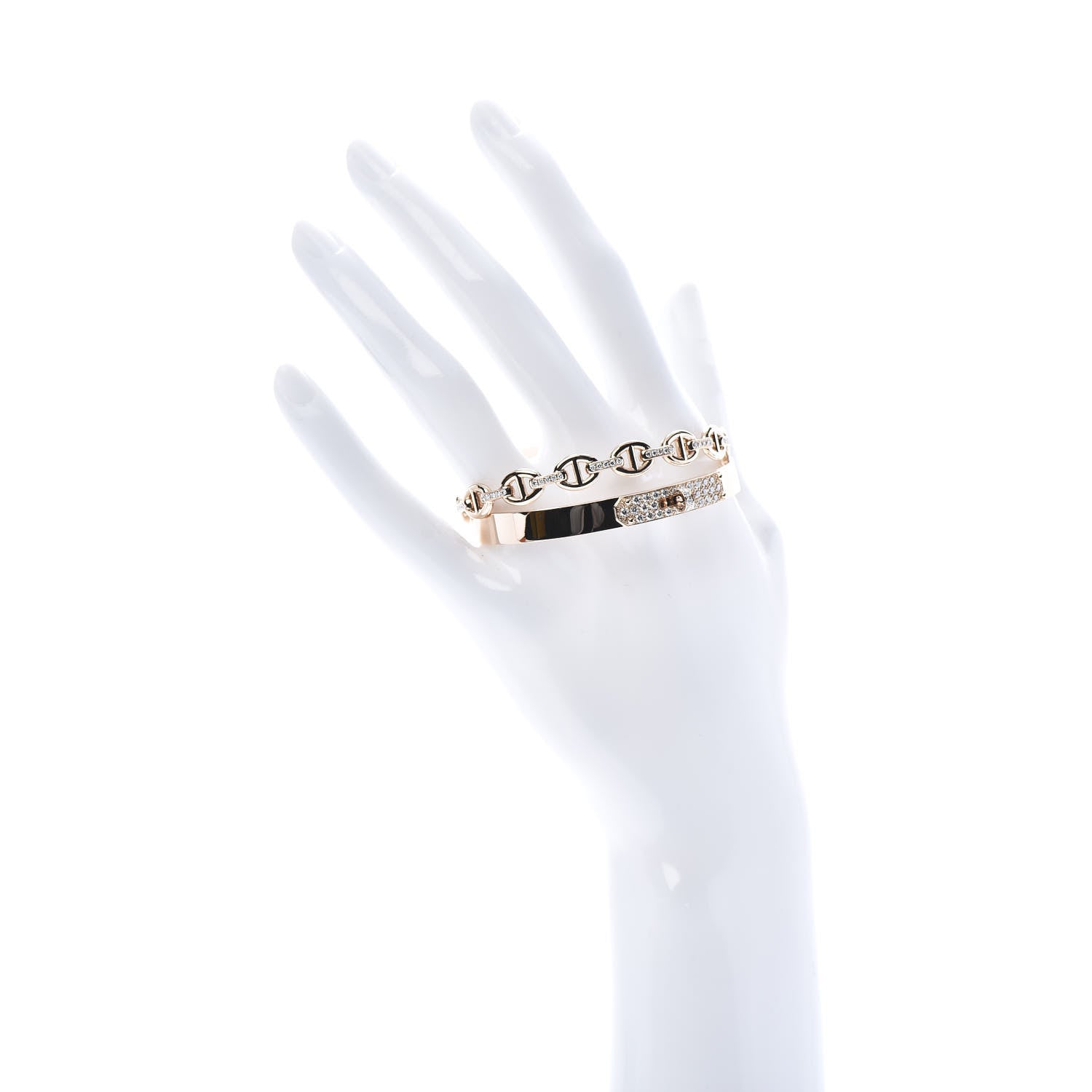 18K Hermes Kelly Double Tour Diamond Bracelet