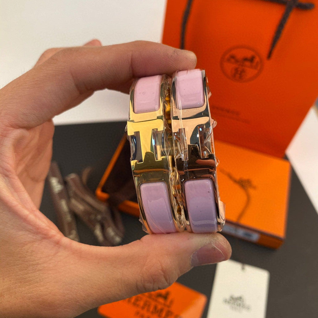 18K Hermes Clic Pink Bracelet