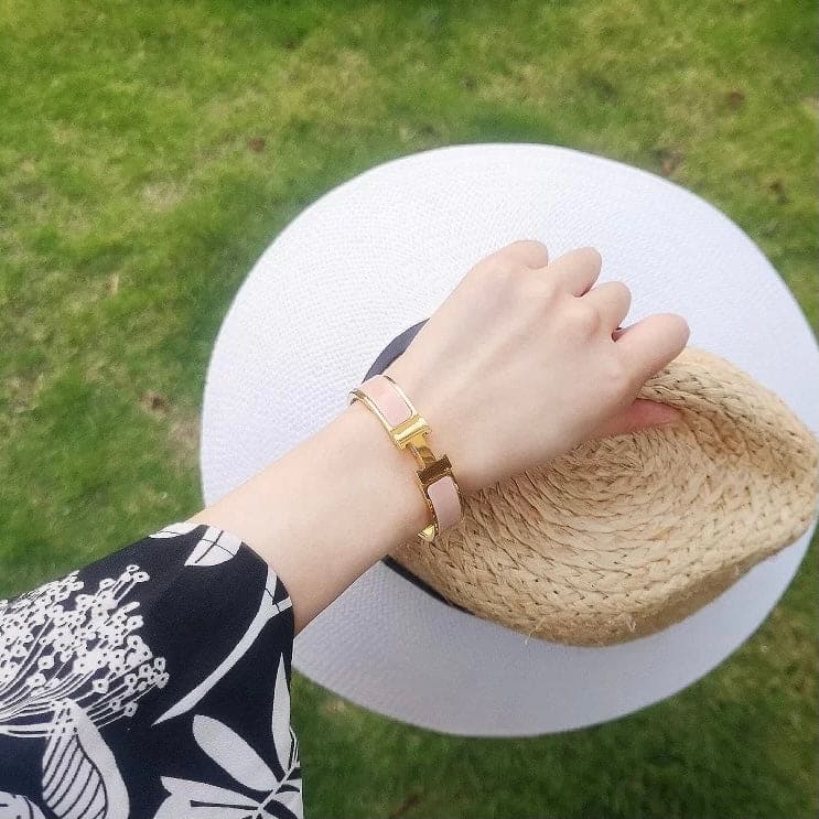 18K Hermes Clic Pink Bracelet