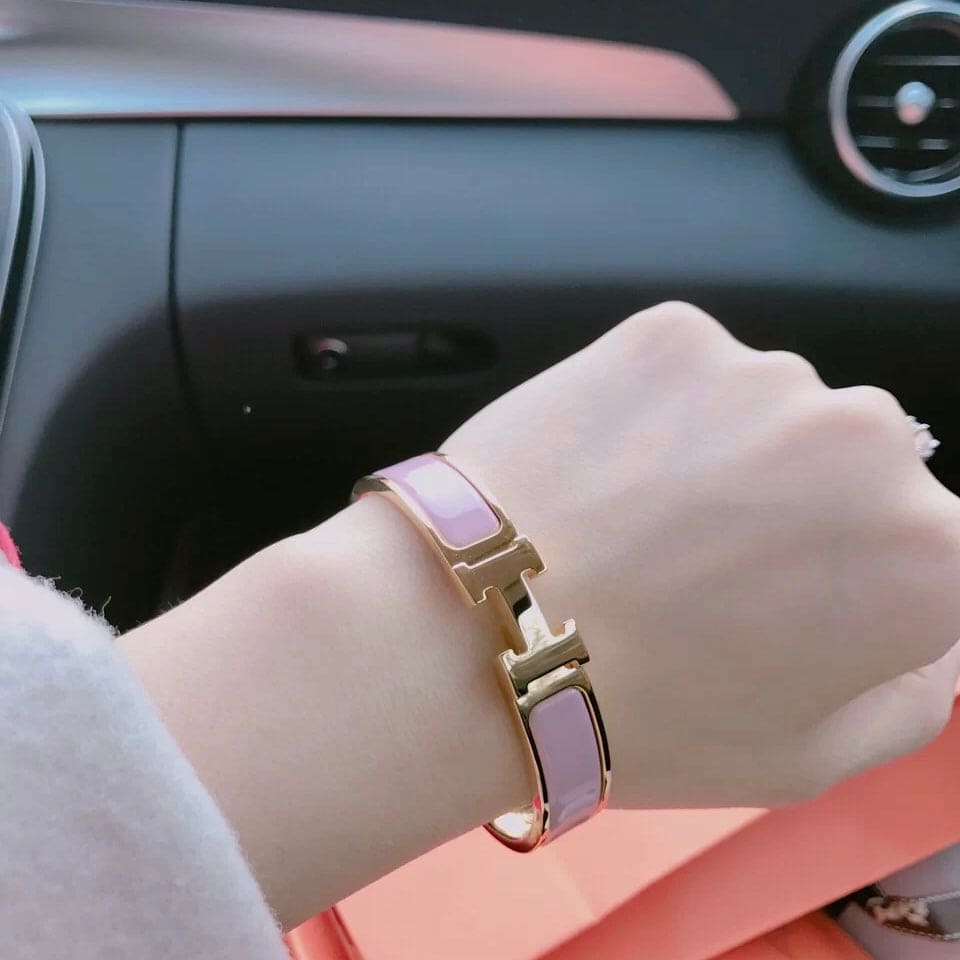 18K Hermes Clic Pink Bracelet
