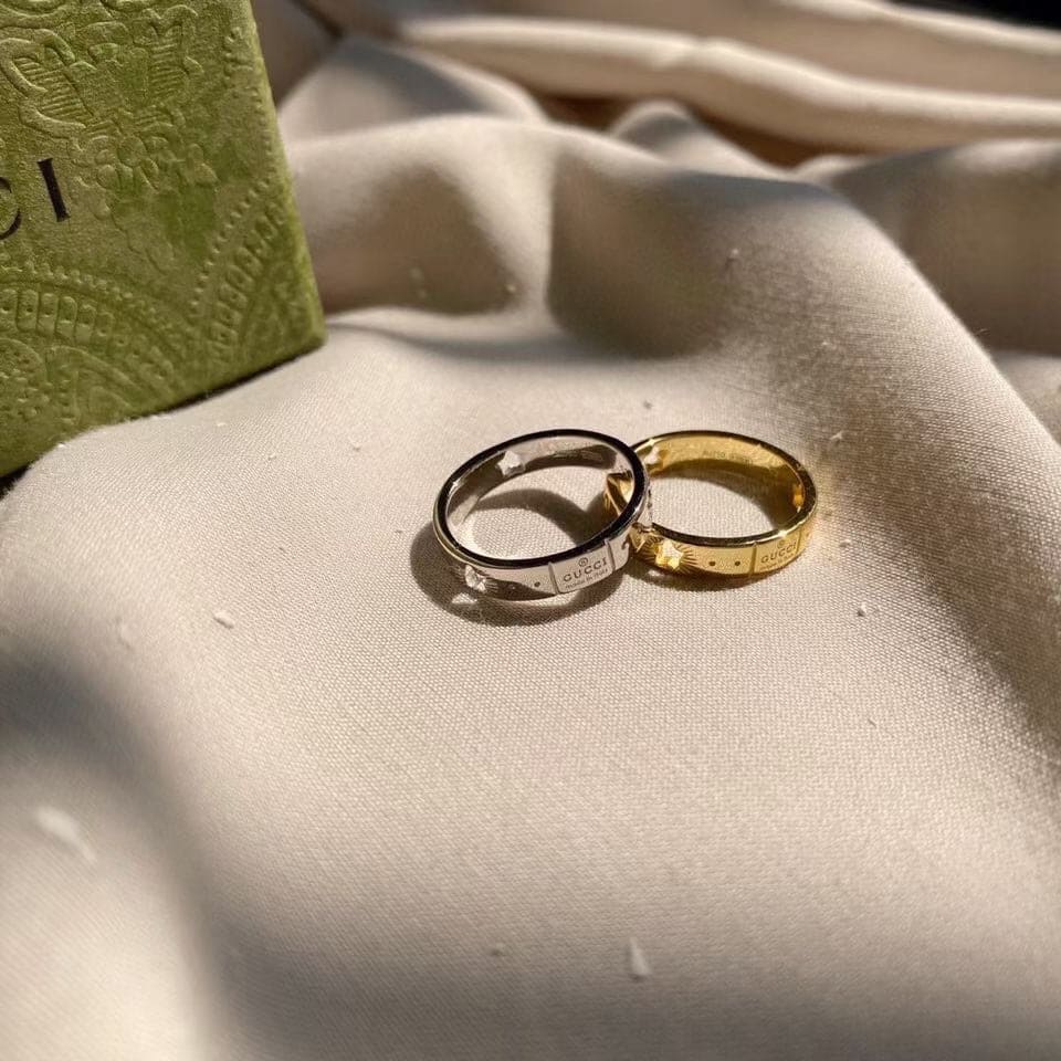 18K Gucci Double White Gold Ring