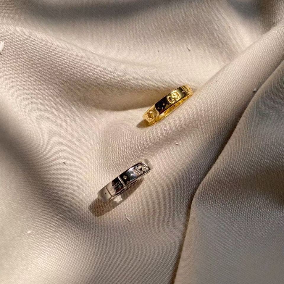 18K Gucci Double White Gold Ring