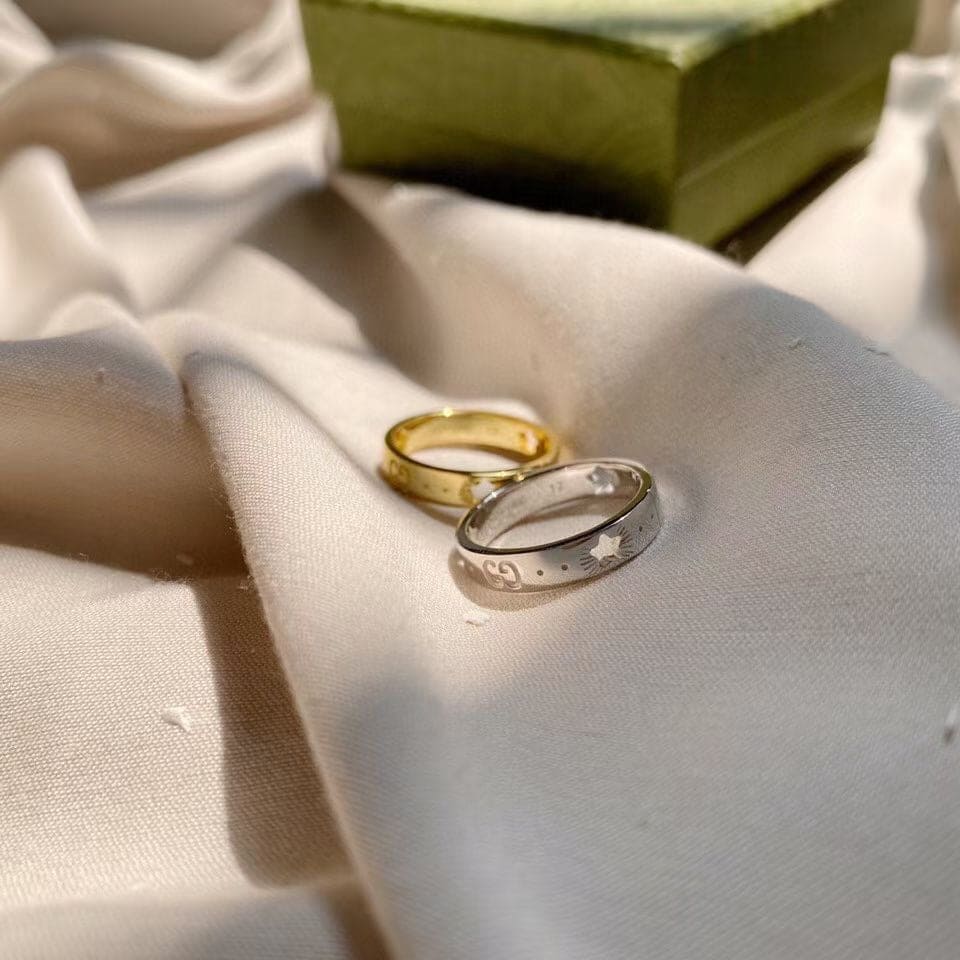 18K Gucci Double White Gold Ring