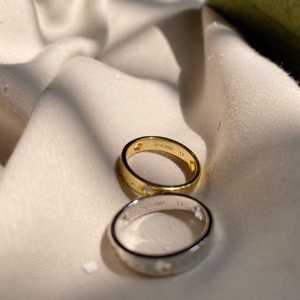 18K Gucci Double White Gold Ring