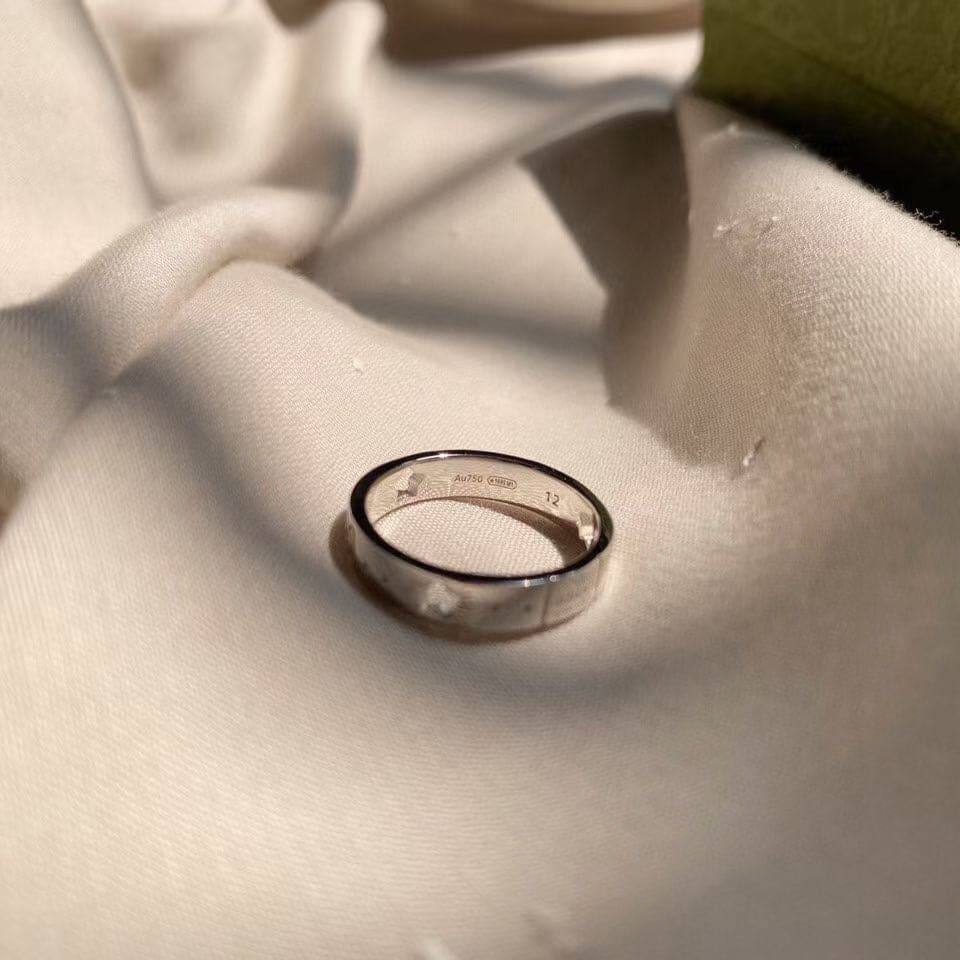 18K Gucci Double White Gold Ring
