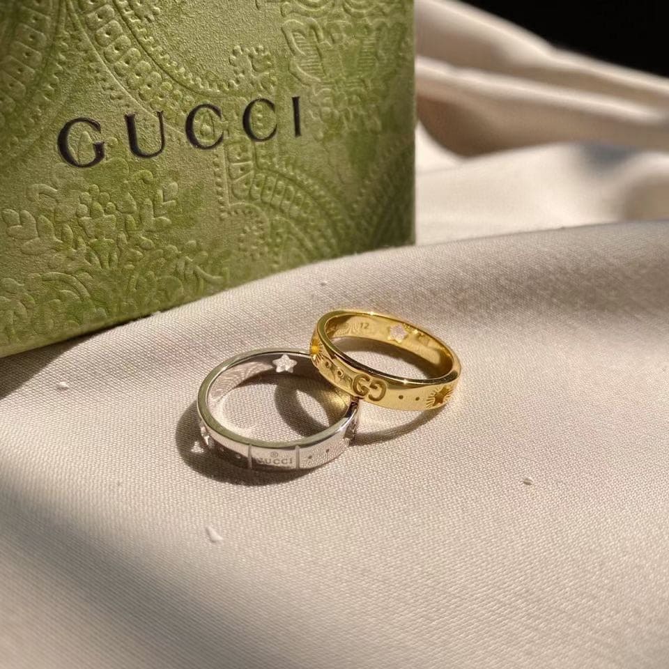 18K Gucci Double White Gold Ring