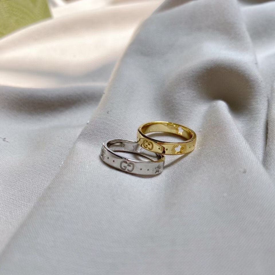18K Gucci Double White Gold Ring