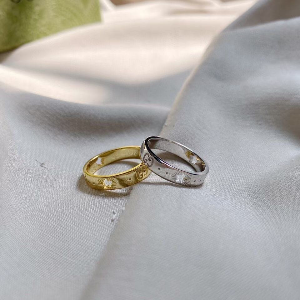18K Gucci Double White Gold Ring