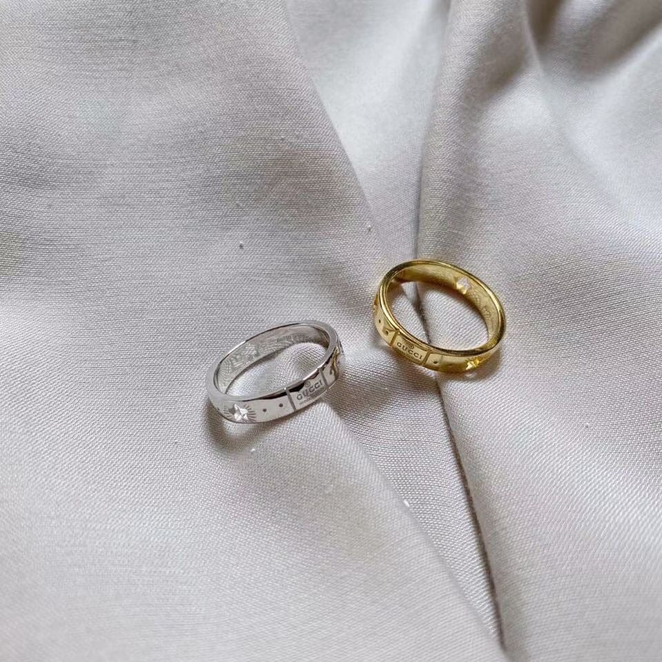18K Gucci Double White Gold Ring