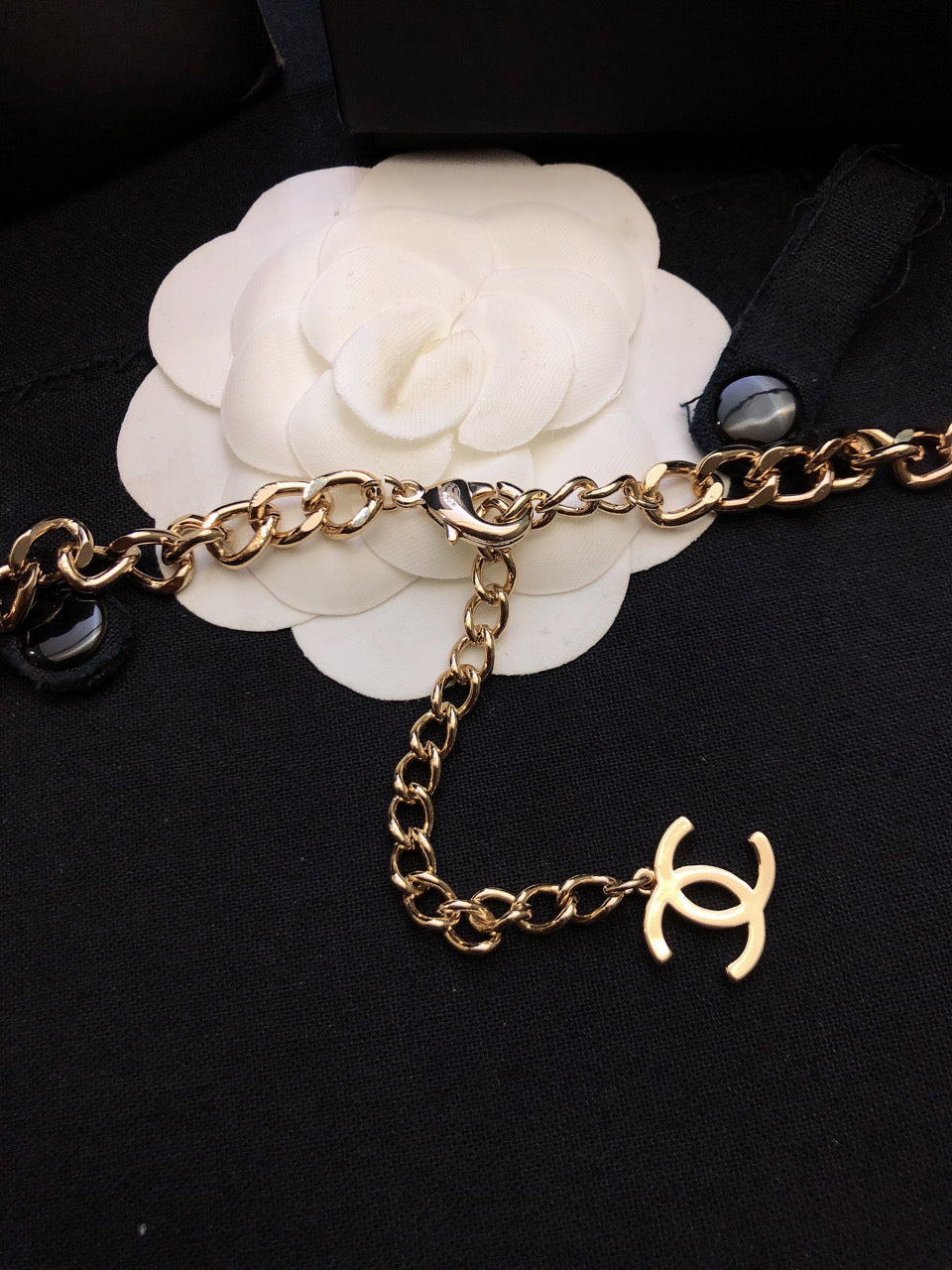 18K Chanel Rhinestone Star Chain Necklace