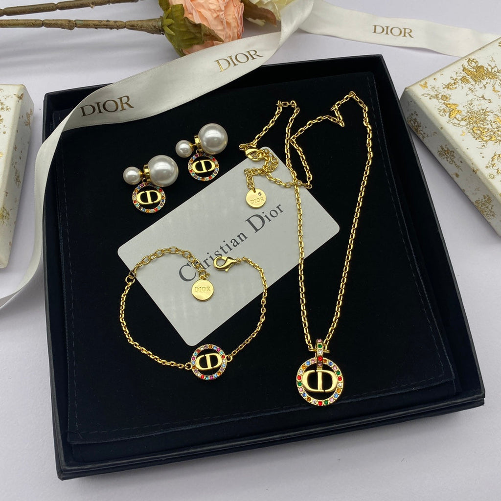 18K Dior Petit Multicolor Crystals Necklace