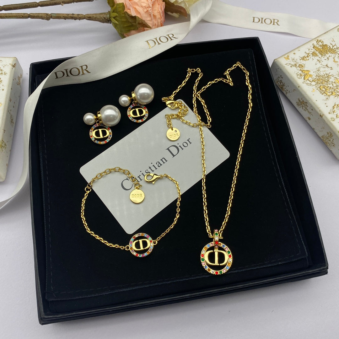 18K Dior Petit Multicolor Crystals Necklace