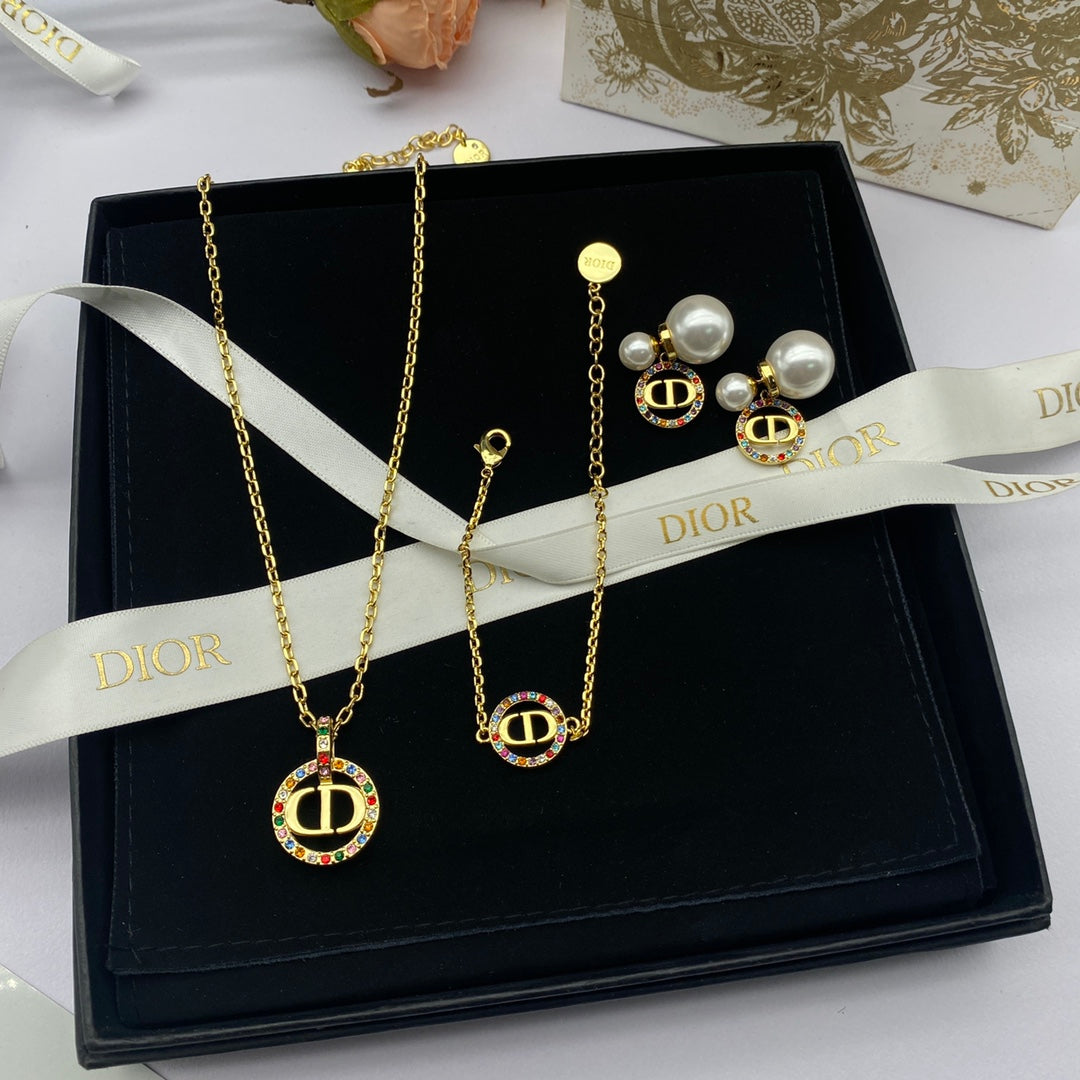 18K Dior Petit Multicolor Crystals Necklace