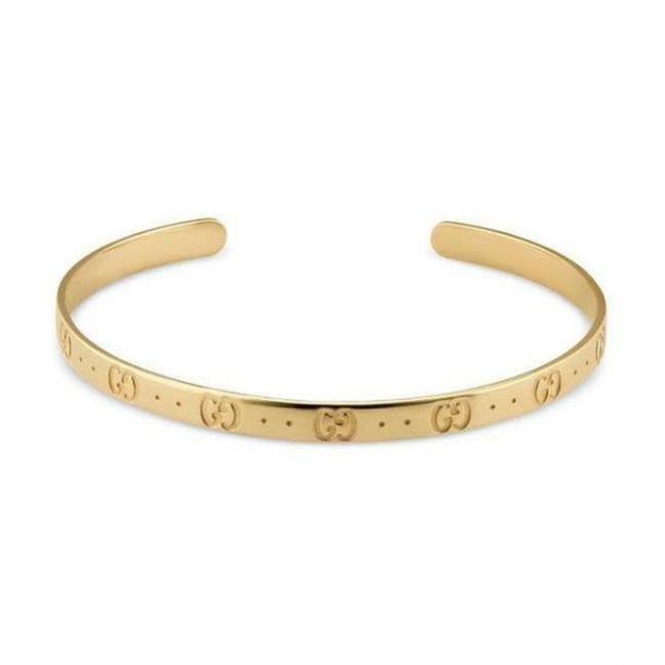 18K Gucci Double Icon Open Cuff Bracelet