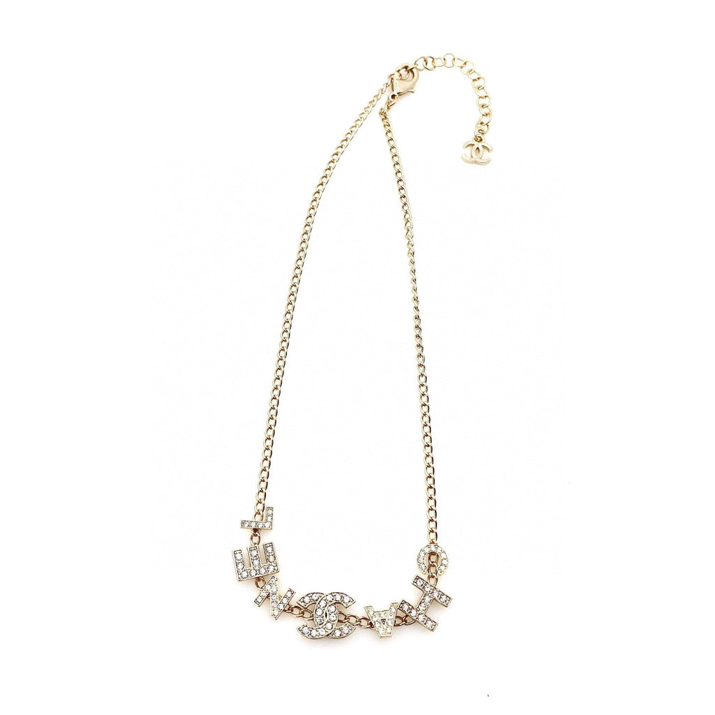18K Chanel Script Diamonds Necklace