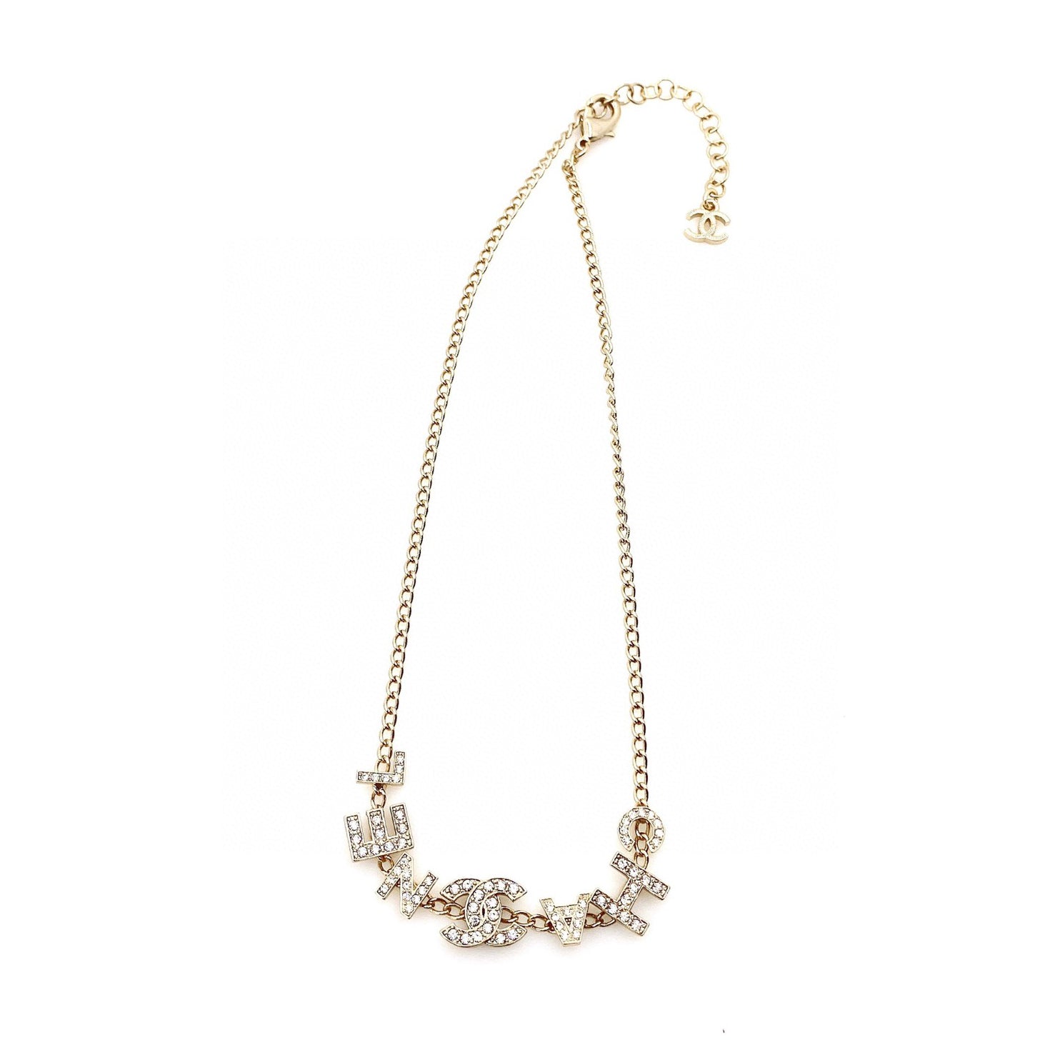 18K Chanel Script Diamonds Necklace