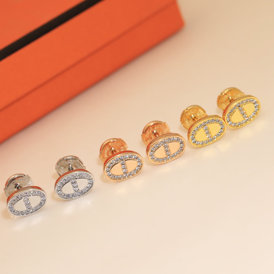 18K Hermes Mini Farandole Diamond Earrings