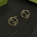 18K Gucci Double Color Hollow Earrings