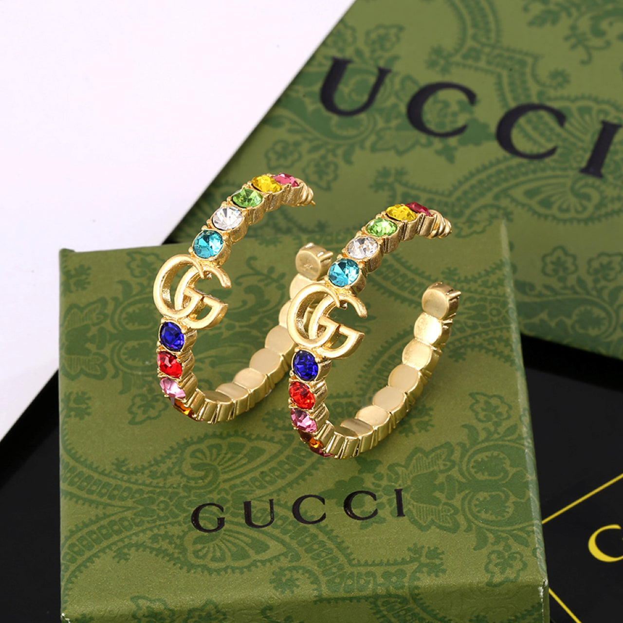 18K Gucci Double Circle Earrings