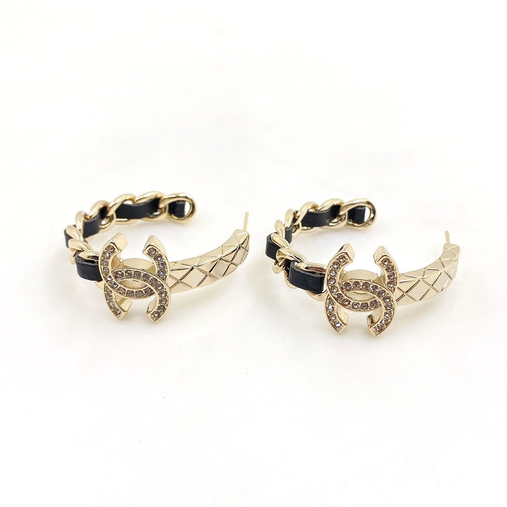 18K Chanel Black Open Earrings