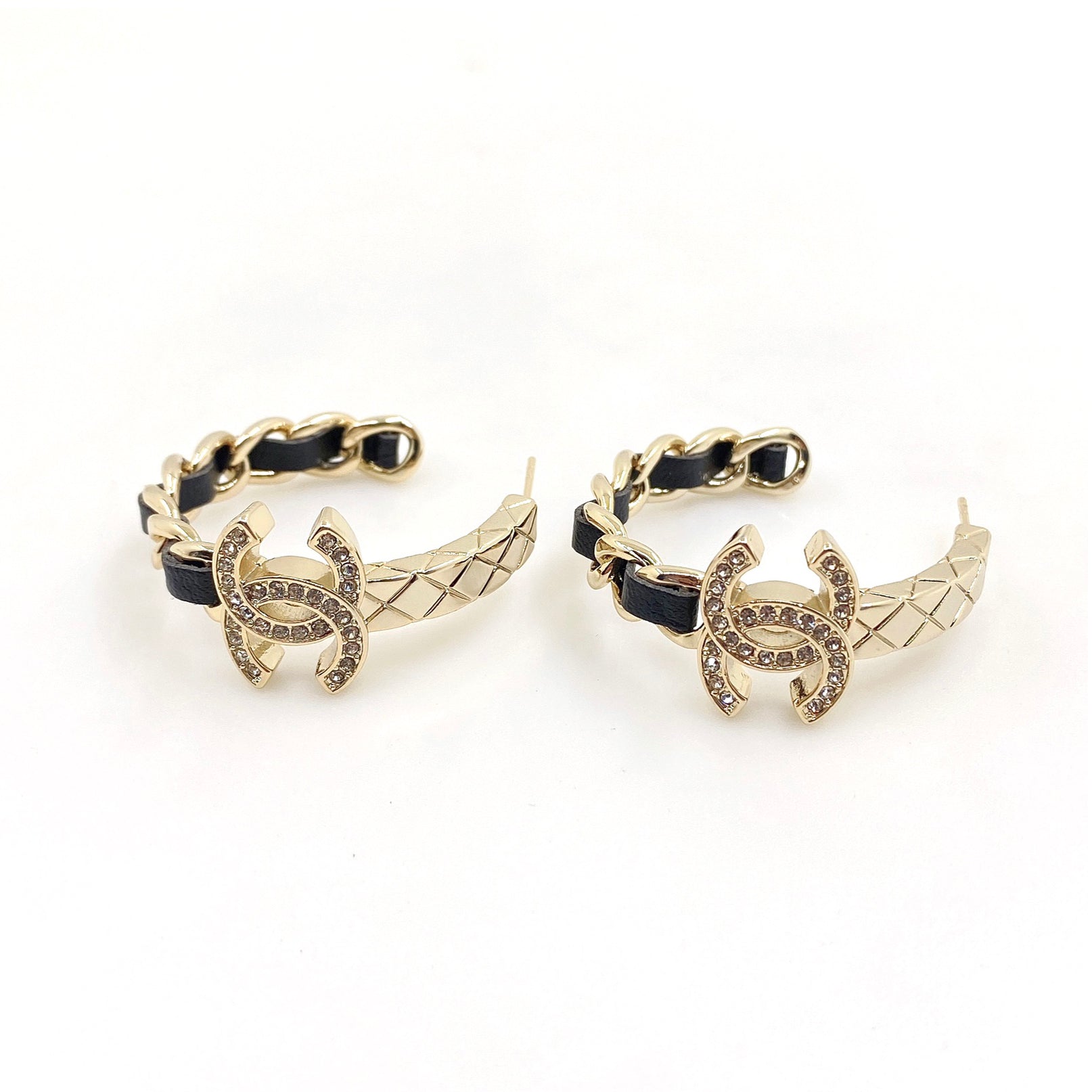 18K Chanel Black Open Earrings