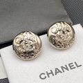 18K Chanel Circle Diamond Earrings