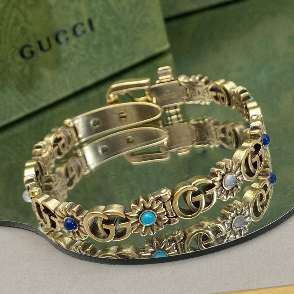 18K Gucci Double Flowers Bracelet