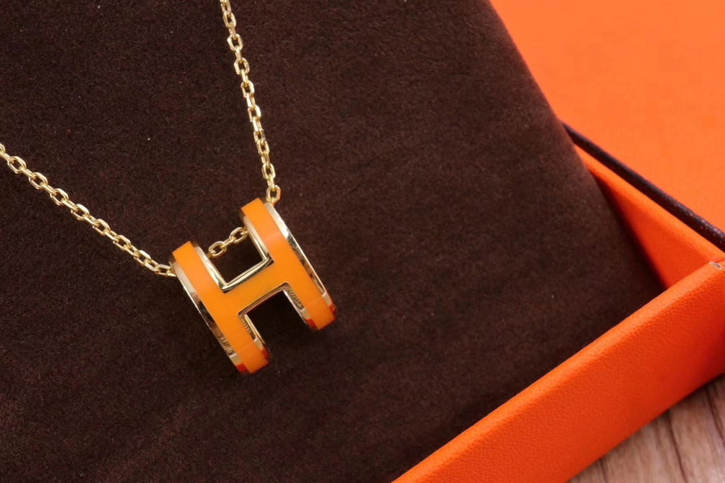 18K Hermes Mini Pop Orange Necklace