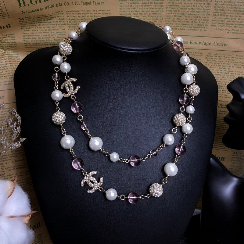 18K Chanel Black Pearl Diamond Necklace