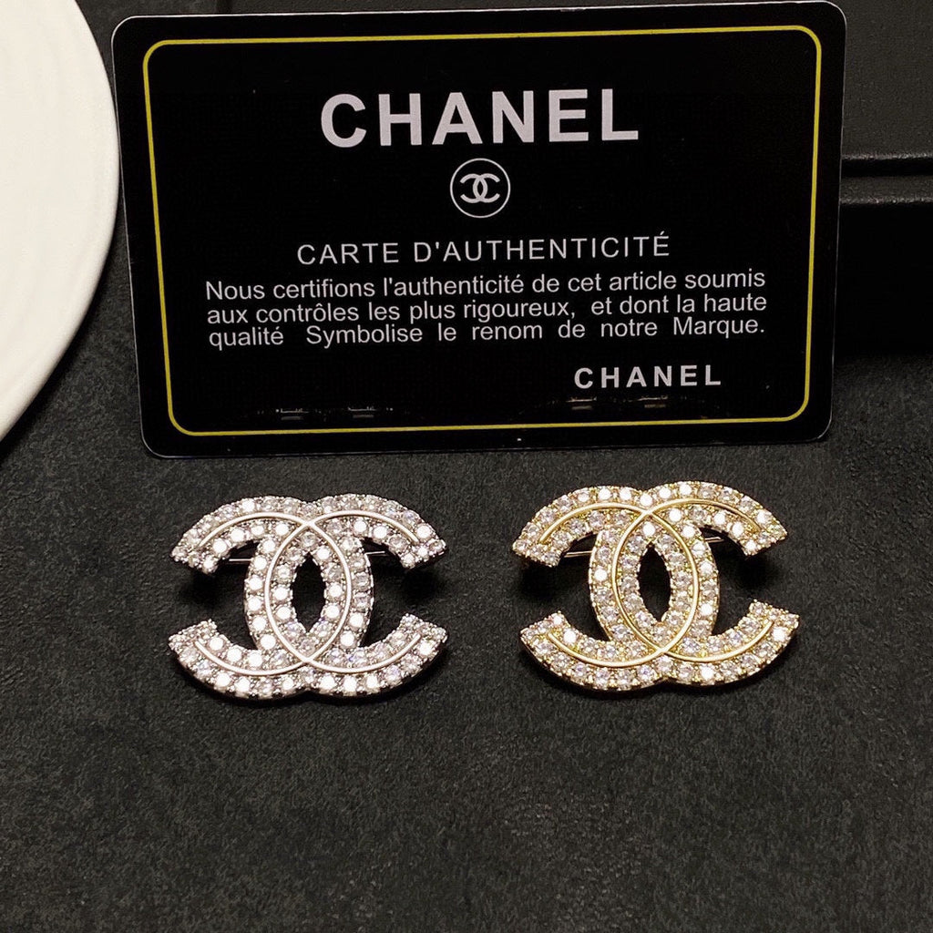 18K Chanel Diamonds Set Brooches