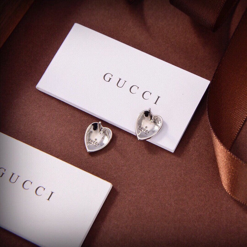18K Gucci Double Blue Heart Earrings