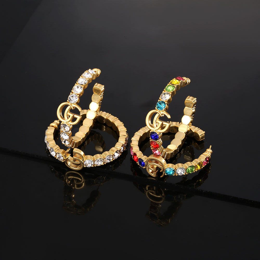 18K Gucci Double Circle Earrings
