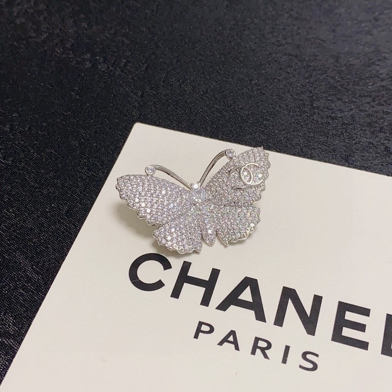 18K Chanel Full Diamond Butterfly Brooch