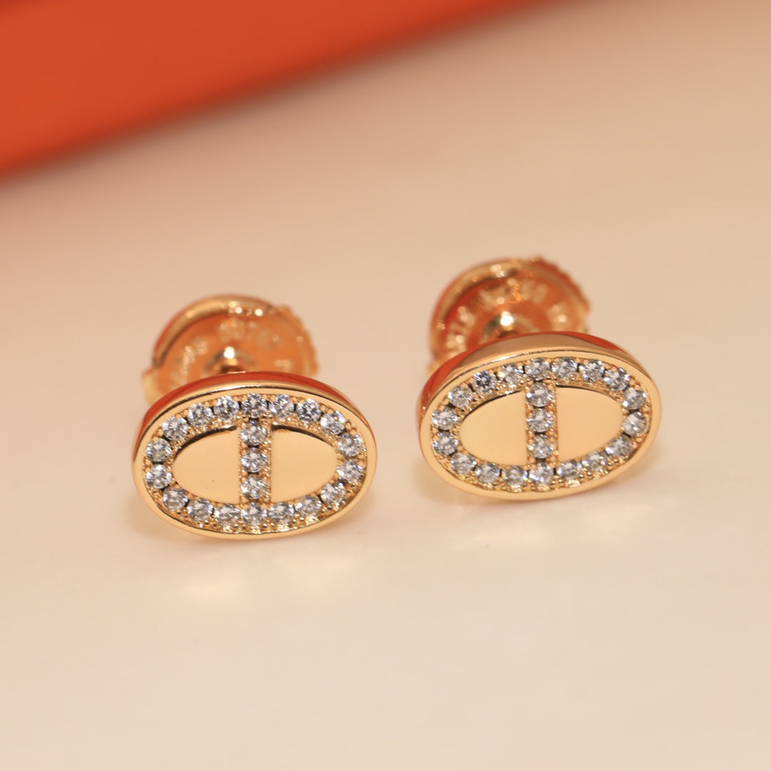 18K Hermes Mini Farandole Diamond Earrings