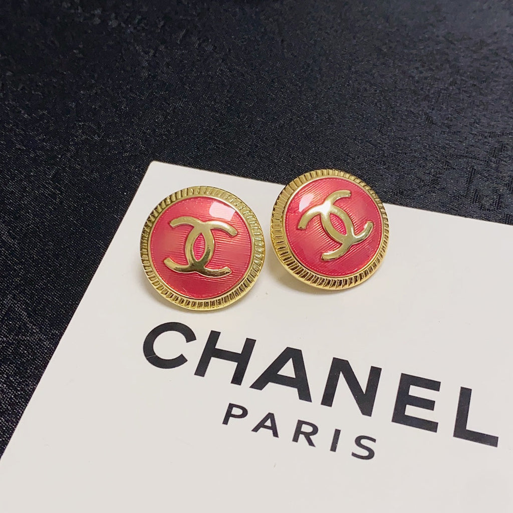18K Chanel Red Earrings