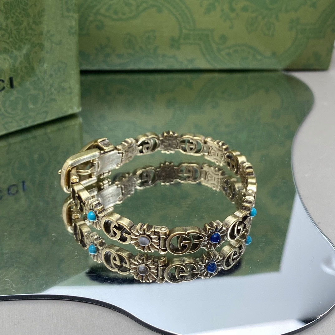 18K Gucci Double Flowers Bracelet