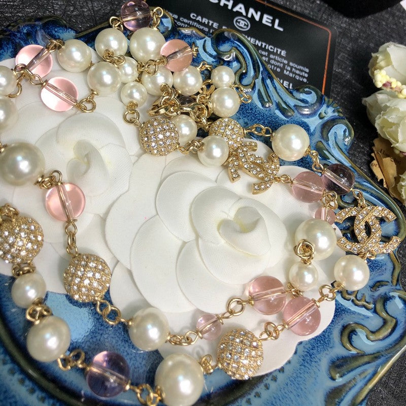 18K Chanel Black Pearl Diamond Necklace