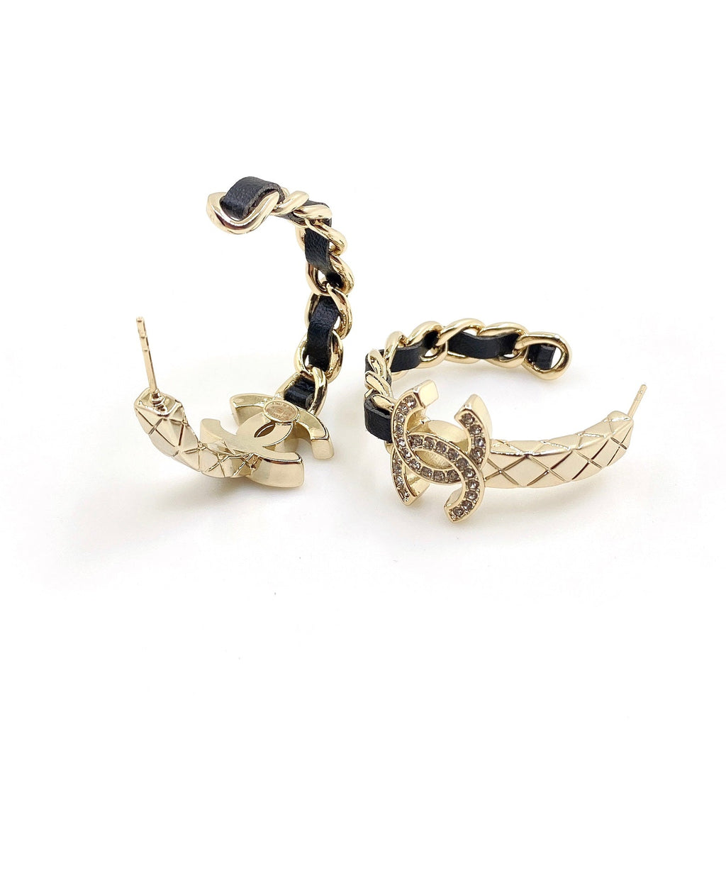 18K Chanel Black Open Earrings