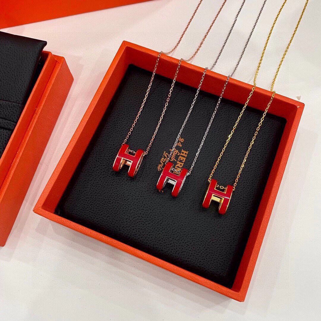 18K Hermes Mini Pop Red Necklace