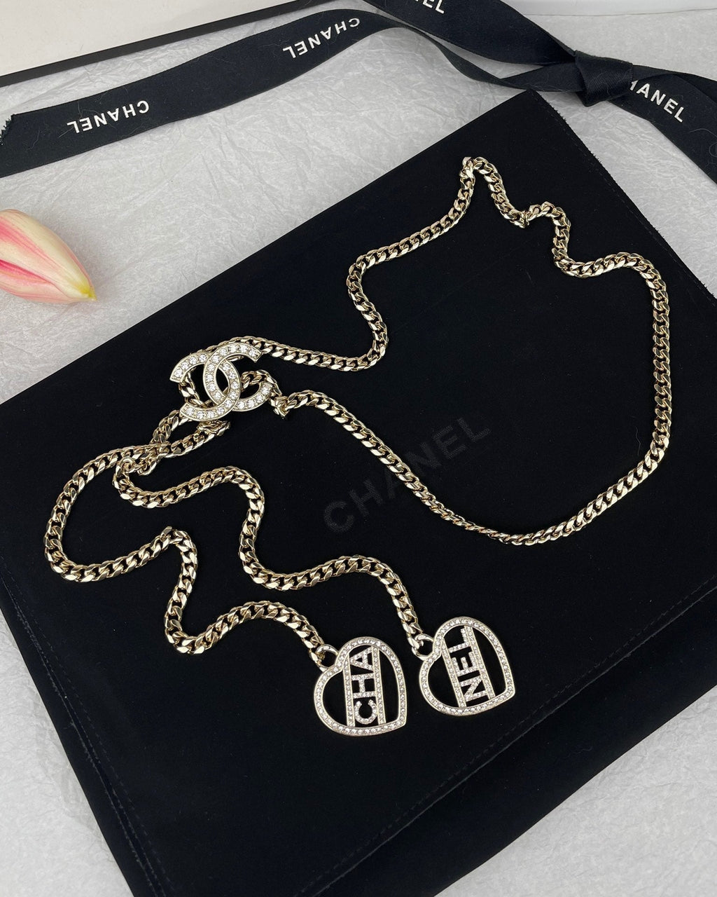 18K Chanel Heart Chain Necklace