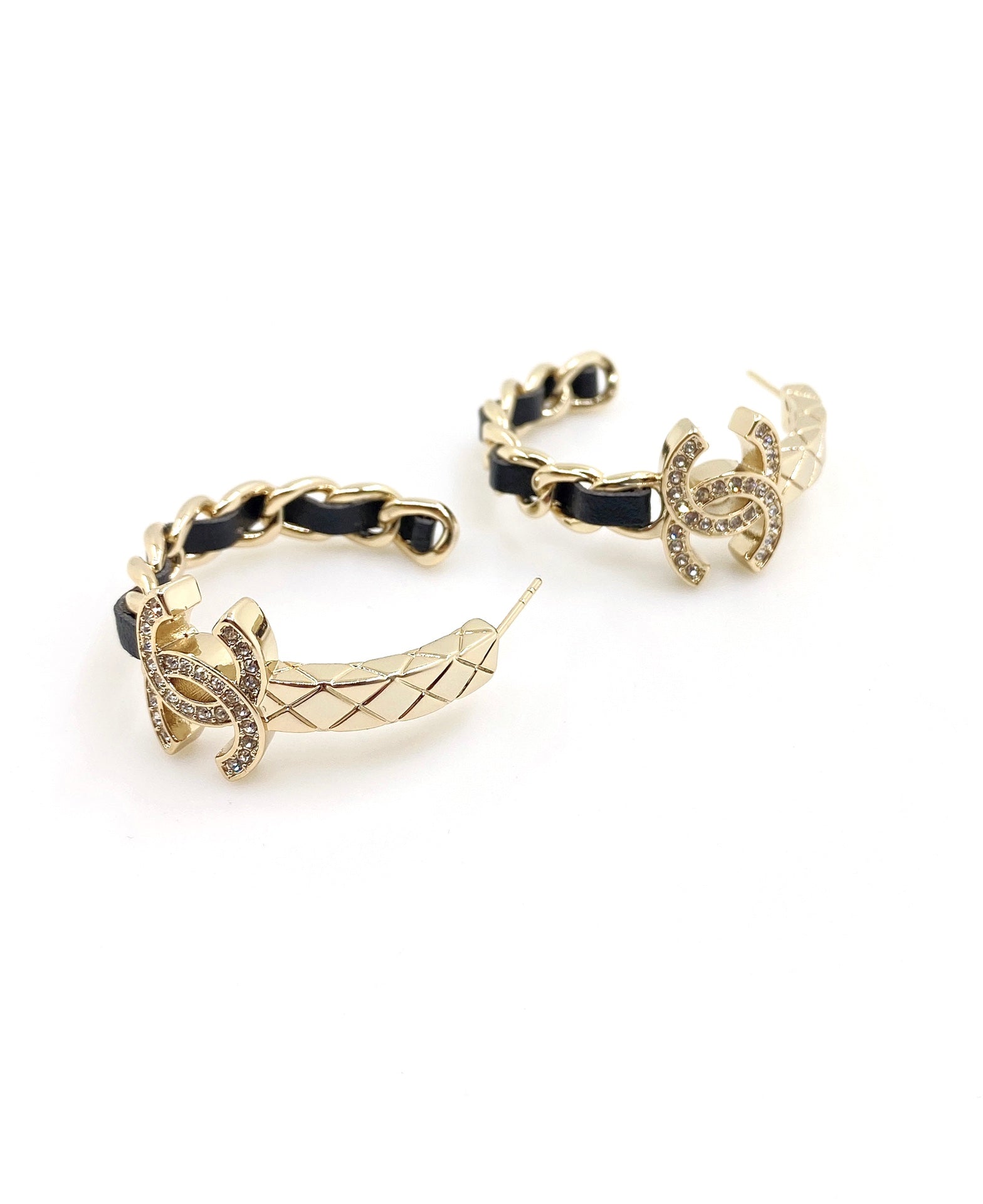 18K Chanel Black Open Earrings