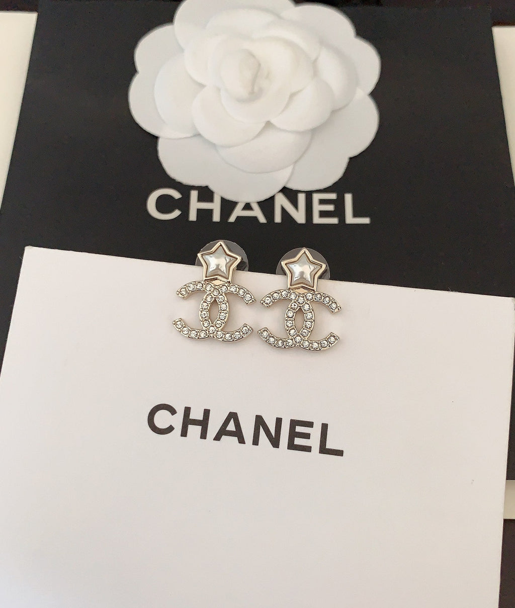 18K Chanel Star Crystals Earrings